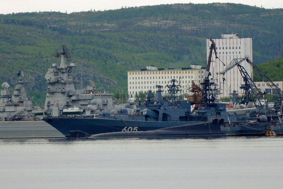 Naval vessels at port in Severomorsk. Photo: Thomas Nilsen