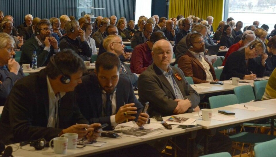 Sergei Goncharov together with Remi Strand at a history conference in Kirkenes, Norway, in October 2019. Photo: Atle Staalesen