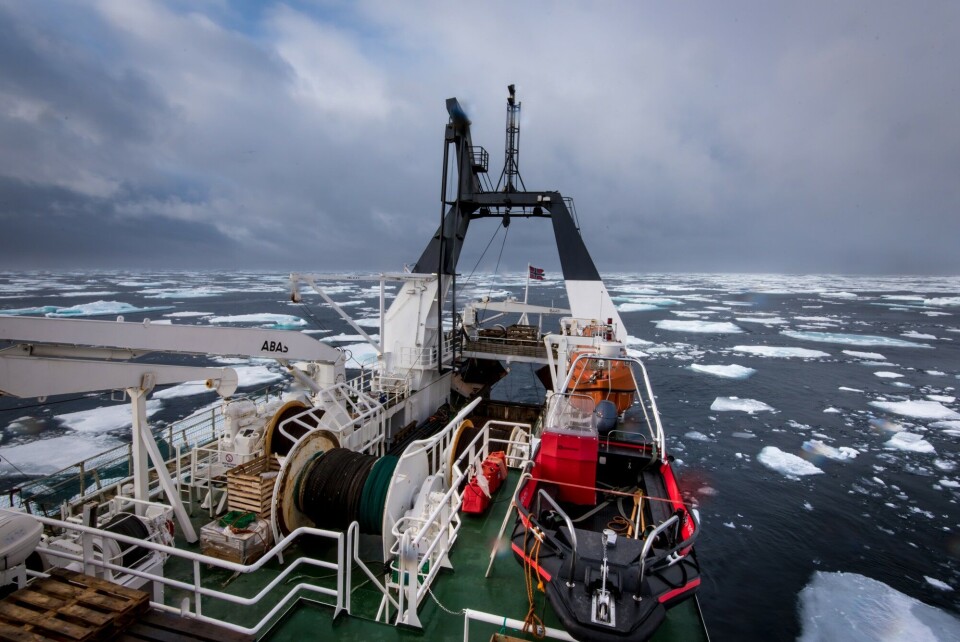 Warmer sea and less ice north of Svalbard