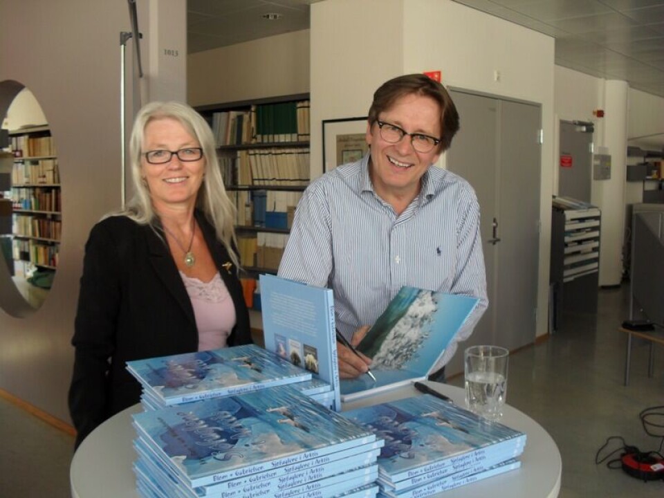 With co-author Kirsti Blom in 2011 at the release of “Seabirds in the Arctic”, their first joint book for children. Photo: Elin Vinje Jenssen / Norwegian Polar Institute