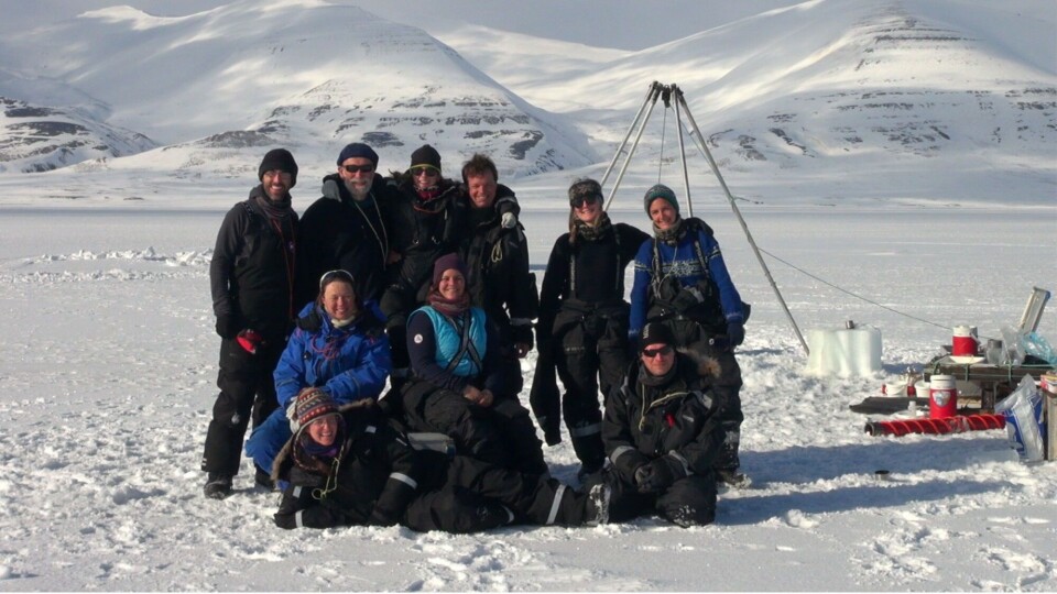 The FAABulous team on fieldwork in Van Mijenfjorden in April 2017. Photo: Thomas Brown