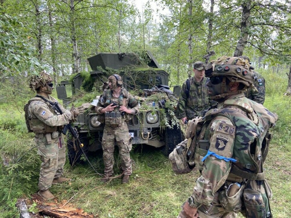 U.S. Soldiers assigned to “Viper Company”, 1st Battalion, 26th Infantry Regiment, 2nd Brigade Combat Team, 101st Airborne Division (Air Assault) on a previous military exercise in Lapland.