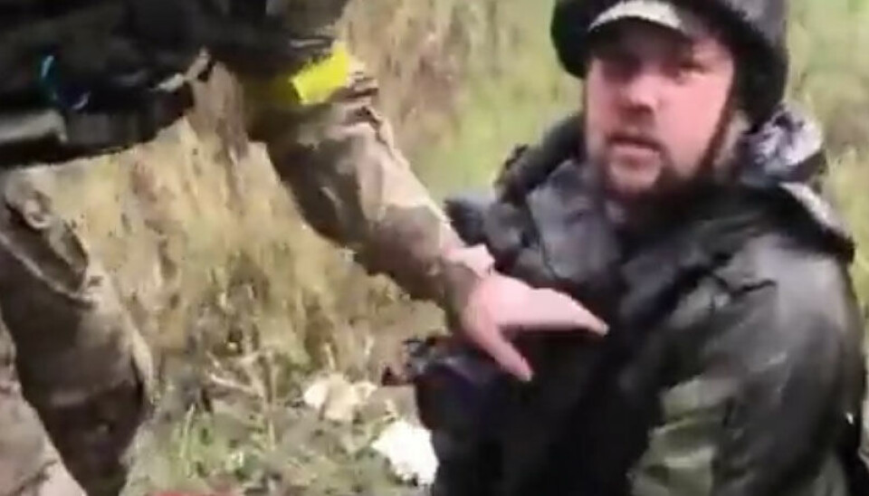 Artyem Brichkov is taken prisoner by Ukrainian forces near Kherson. Screenshot of video published on Telegram