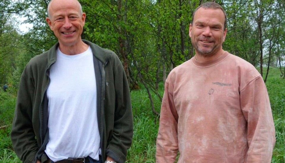 Rolf A Ims with long-time collaborator Nigel G Yoccoz. Photo: Ellen Kathrine Bludd / UiT The Arctic University of Norway.