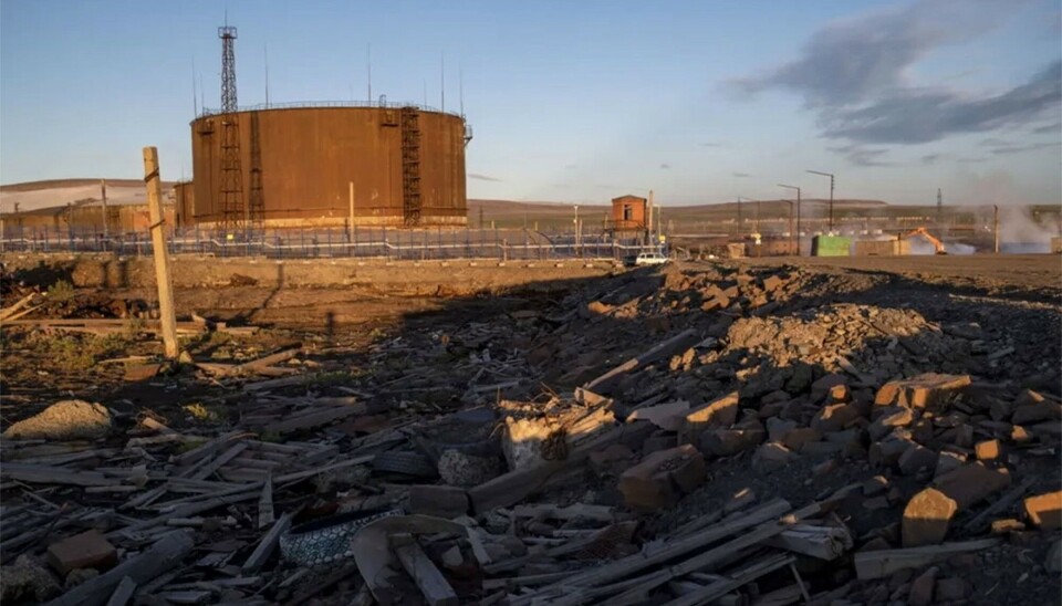 The diesel oil tank No5 that ruptured in 2020. Photo: Yuri Kozyrev, Novaya Gazeta