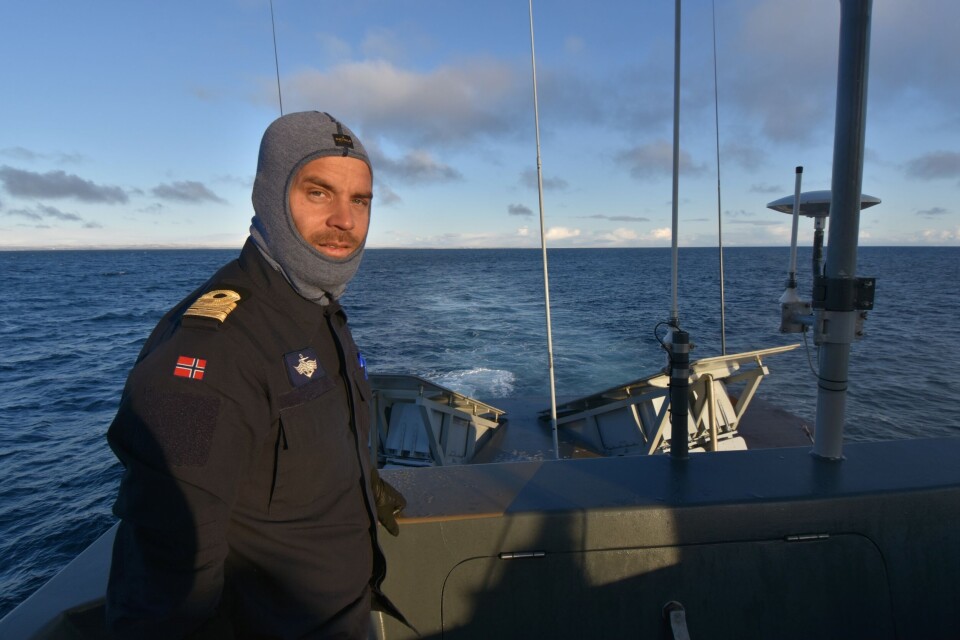 Captain Rune Sønstebø. The two missile launchers are on the rear deck. Photo: Thomas Nilsen