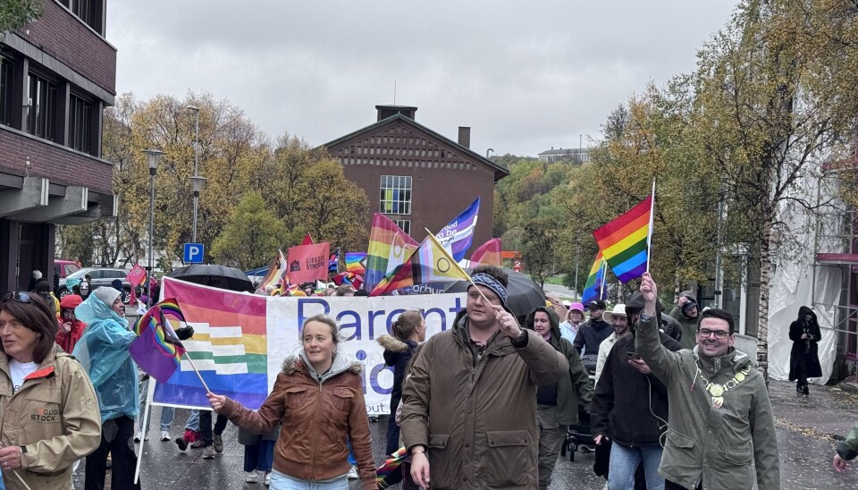 The Mayor of Sør-Varanger (right) took part in the march.