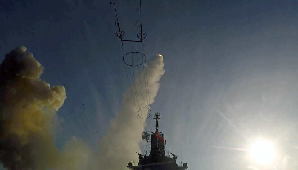 The frigate Admiral Golovko launches anti-air missile in the Barents Sea, October 2024.