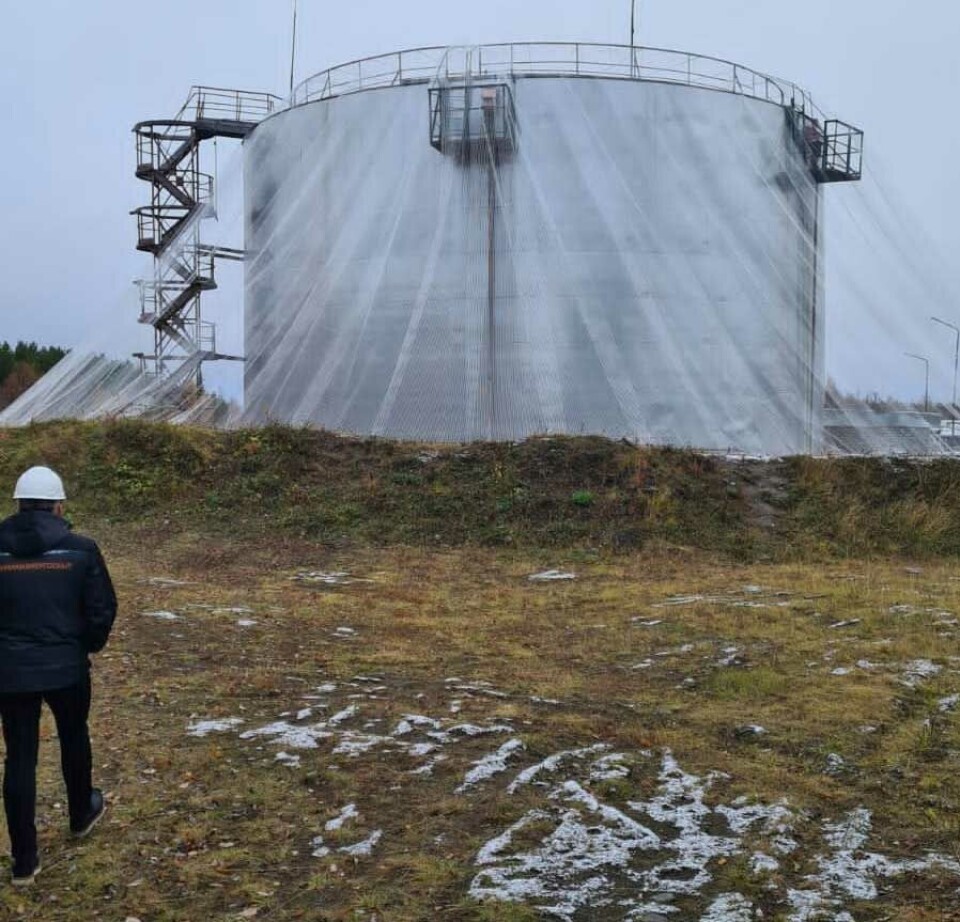 Metal nets placed over boiler houses are to protect against drone attacks.