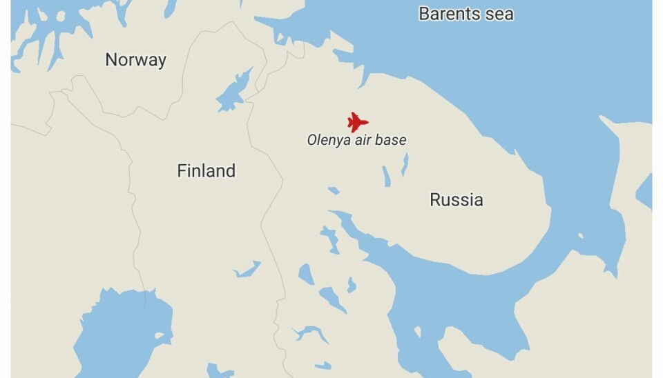 Olenya air base is south of Murmansk on the Kola Peninsula. The distance to Finland is 150 km and Norway 200 km.
