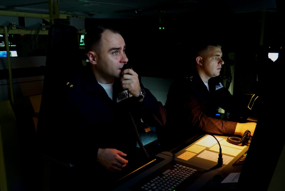 From the weapons control room onboard Russian frigate Admiral Kasatonov somewhere in the Barents Sea.