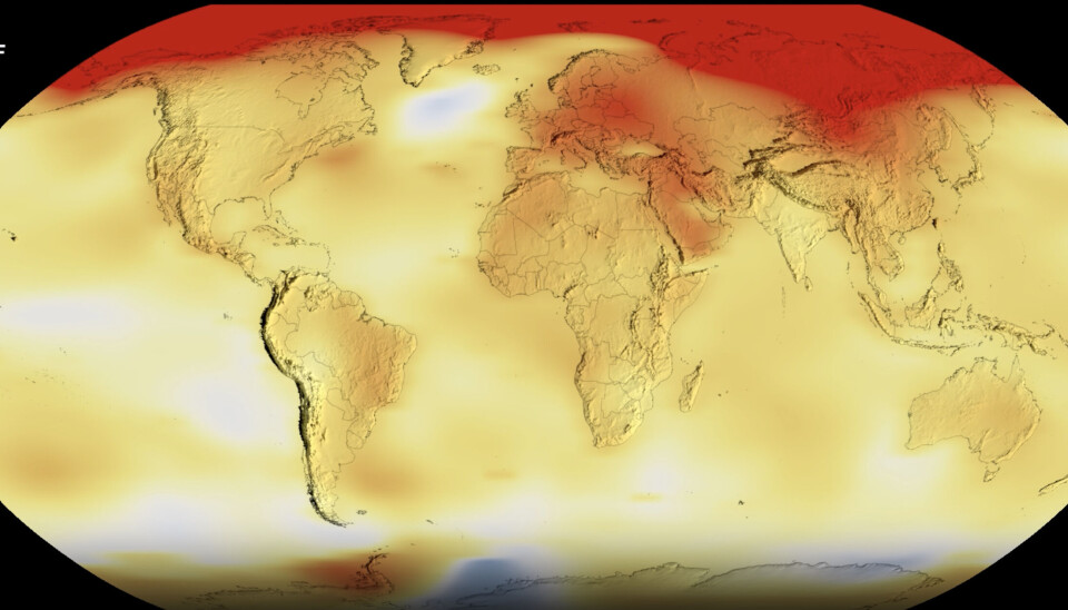 Global warming visualised by NASA.