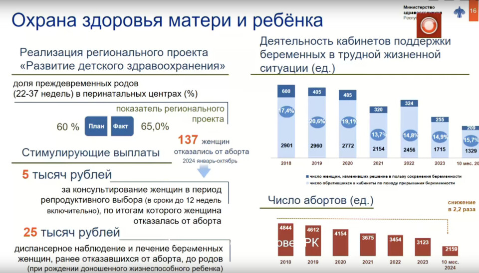 Скриншот из презентации Кондратьевой в Госсовете Коми