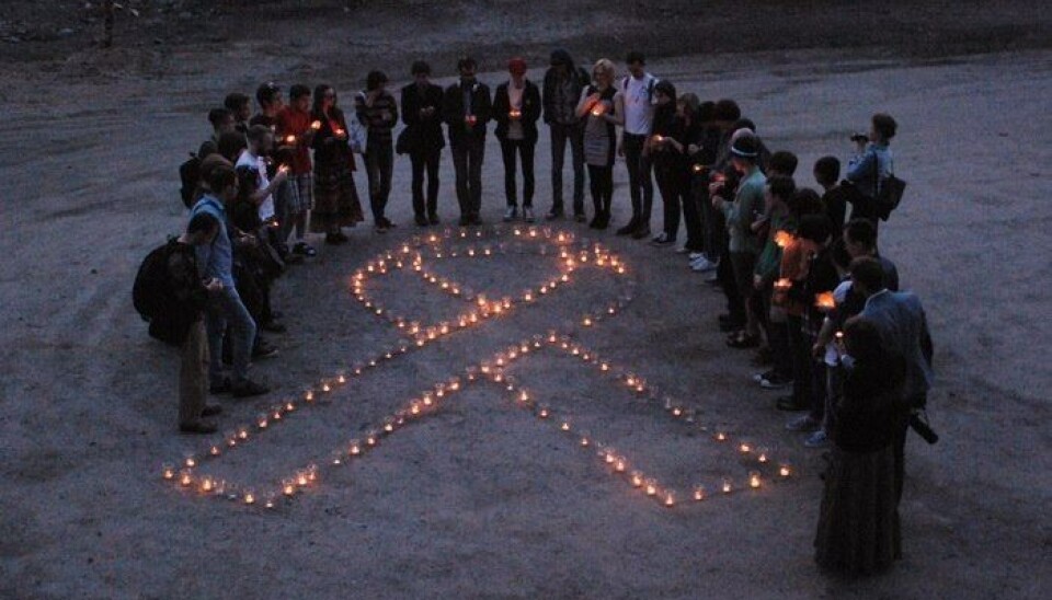 Gathering in memory for those who died of AIDS in Russia