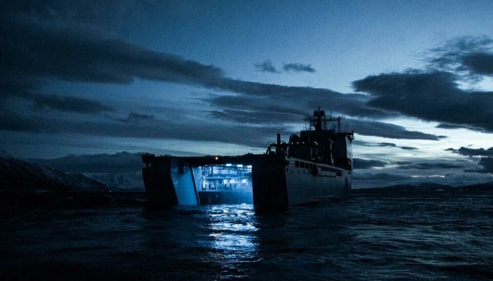 The British amphibious landing ship Lyme Bay during exercise Cold Response in 2020. The warship might soon pay a visit to the new amphibious warfare center in Sørreisa.