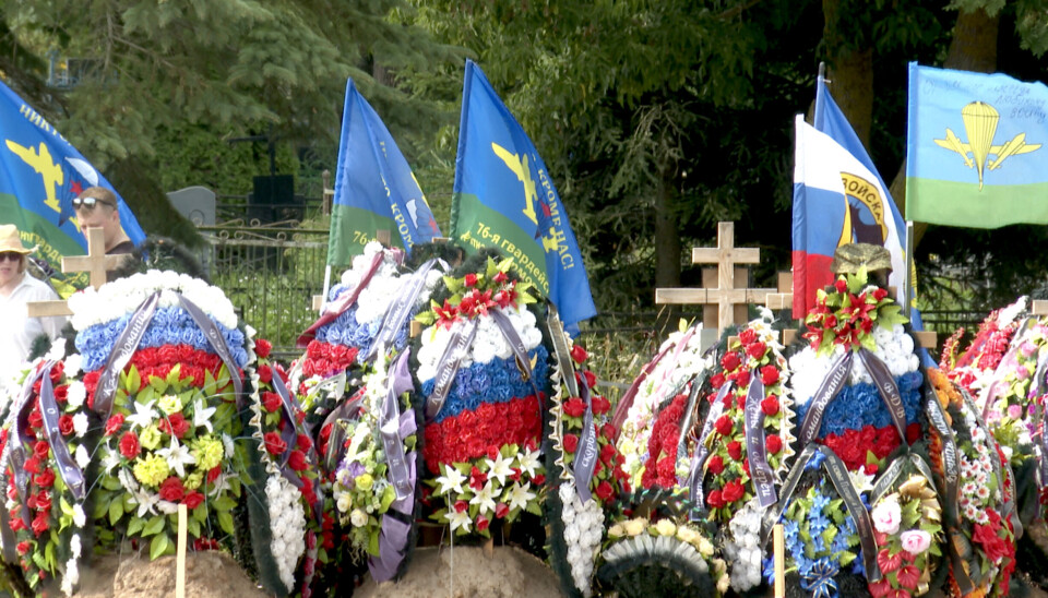Cemetery in a Russian village with fresh graves of soldiers killed in Ukraine