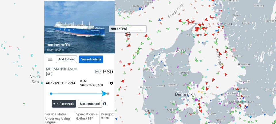 Sanctioned shadow fleet gas carrier zigzags between Norwegian oil platforms