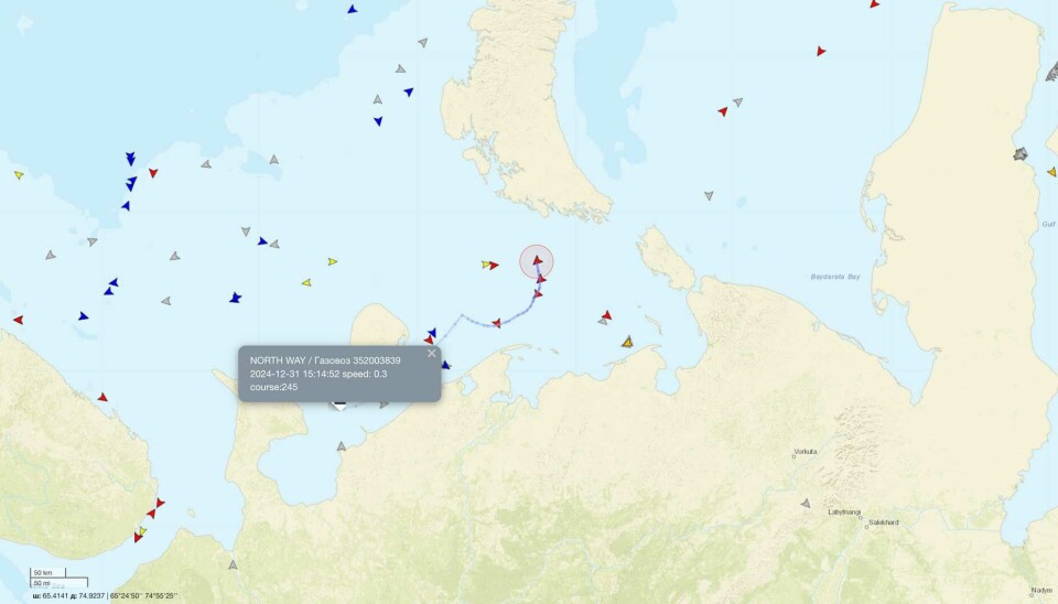 The North Way and three sister vessels are waiting for orders in the Pechora Sea.