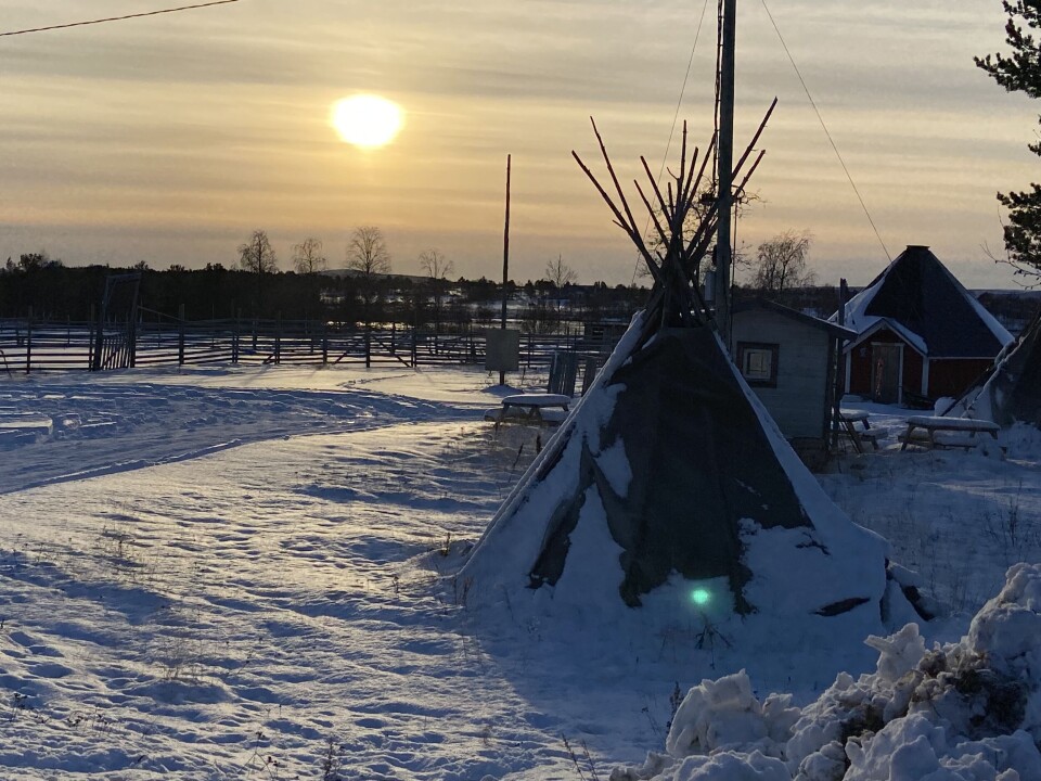 Karesuvanto in Finnish Lapland. On the other side of the river is Sweden. Distances to nearest police resources can be hours on one side of the border but maybe only a few minutes on the other.