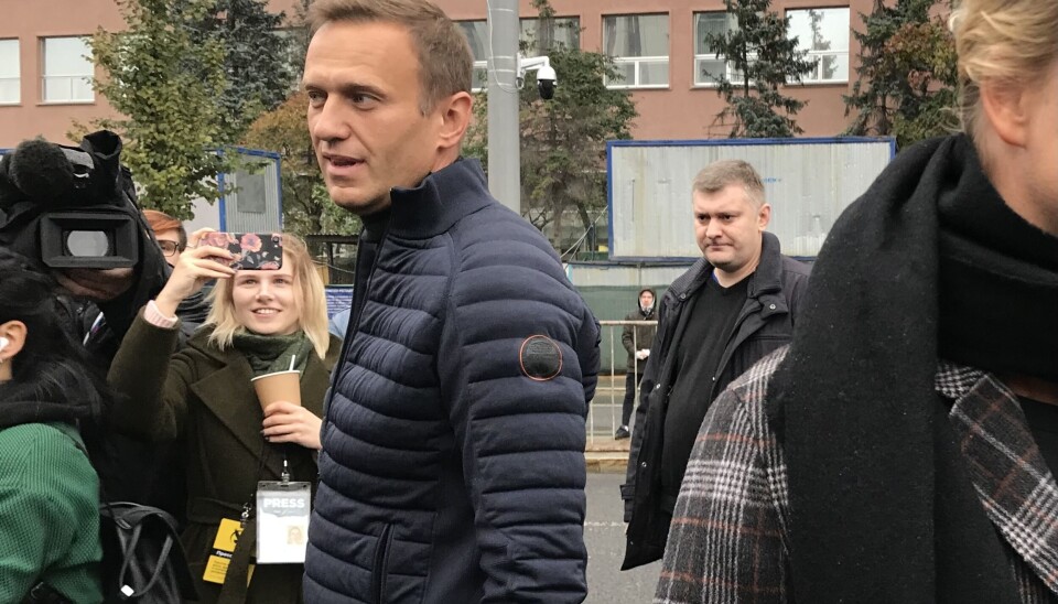 Aleksei Navalny at a street protest in Moscow in 2019.