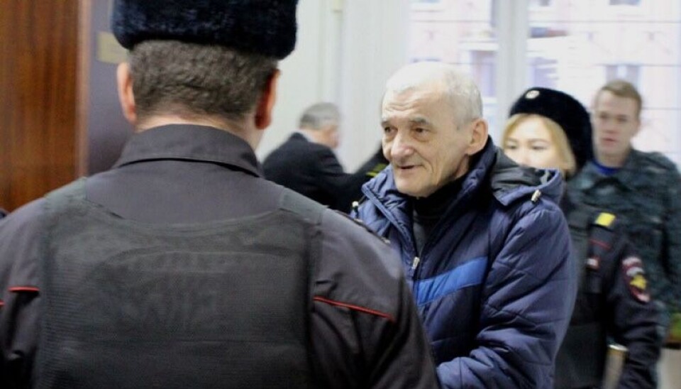 Yury Dmitriyev in a court in 2019