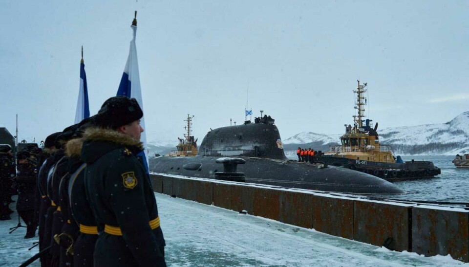 New Yasen-class submarine Arkhangelsk arrives in Zapadnaya Litsa, the vessel's home base in Kola Peninsula.