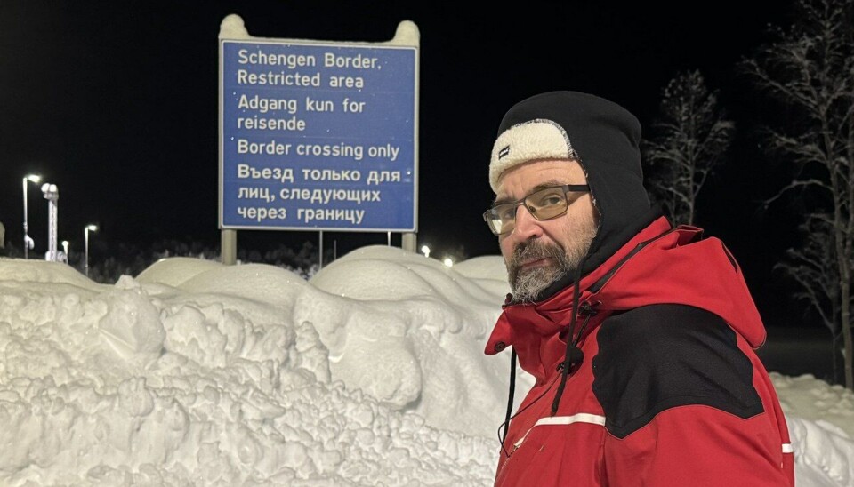Political refugee Sergei Filenko a few meters from the Storskog checkpoint on the Norwegian-Russian border.