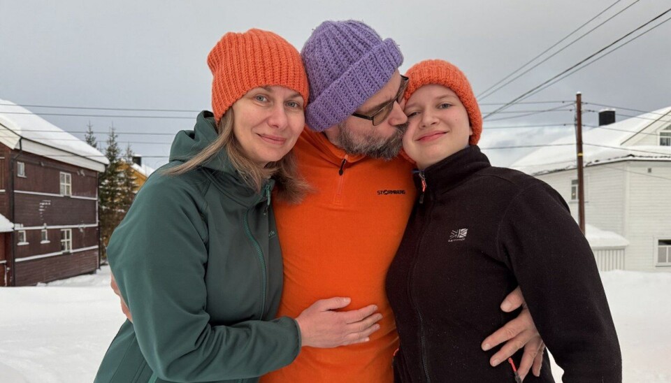 Sergei Filenko with his wife Yulia and daughter Marya in Kirkenes.
