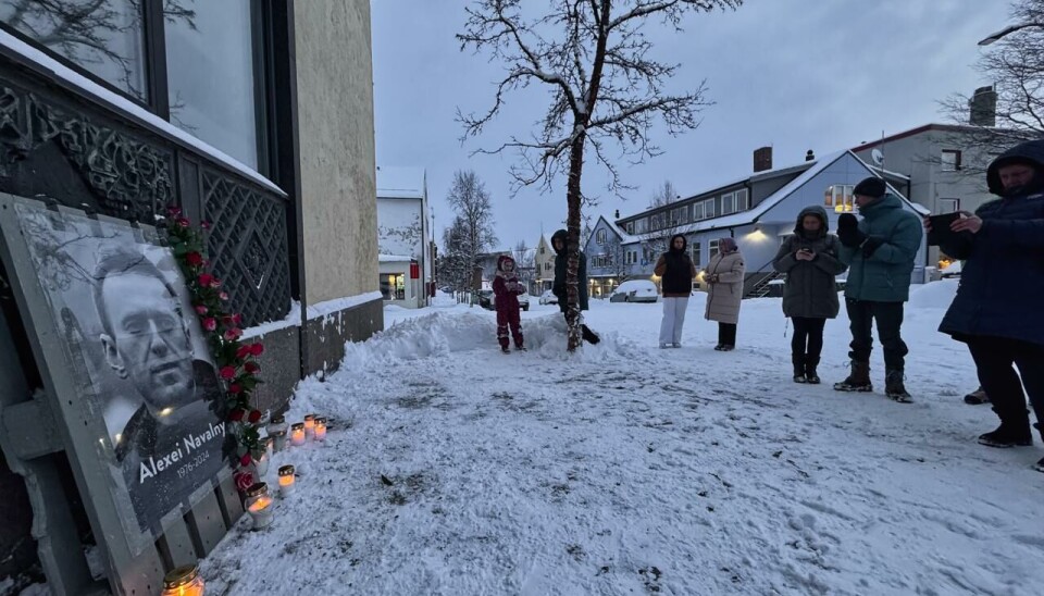 Акция в память об Алексее Навальном в Киркенесе.