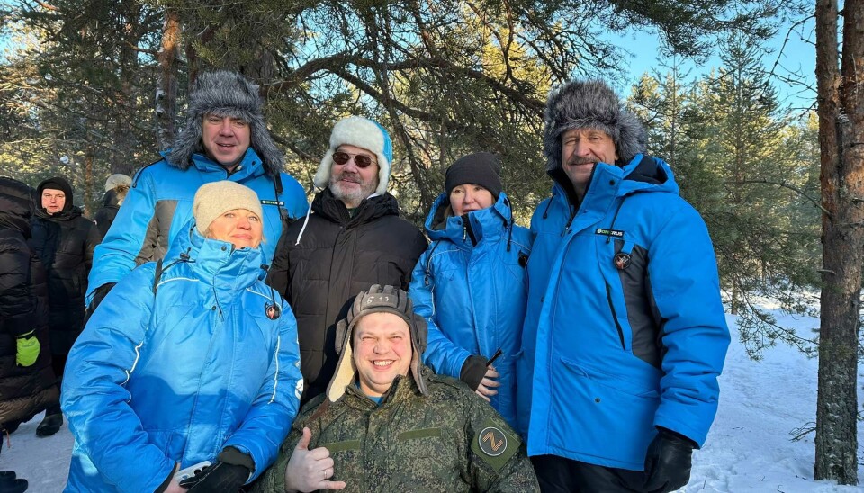 Viktor Bout (right) and friends on island of Mudyug.