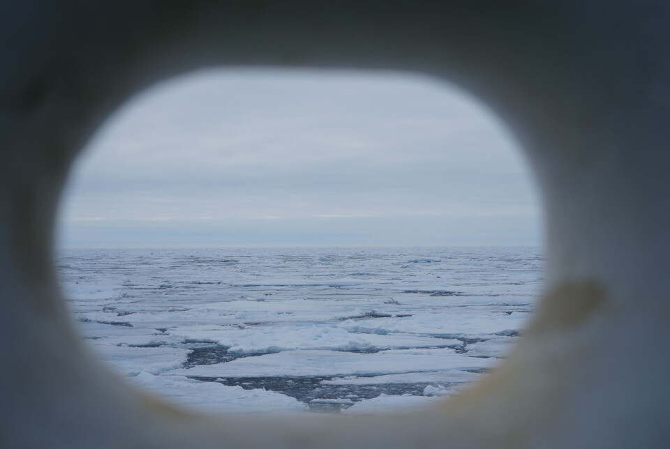 Sailing in ice-covered waters in the Arctic.