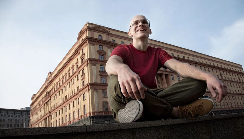 Ivan Astashin at the FSB building on Lubyanka.