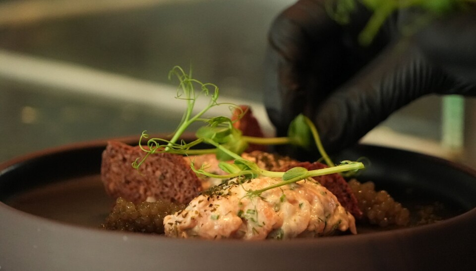 The starter with fish and seaweed costs 195 NOK (17 €).