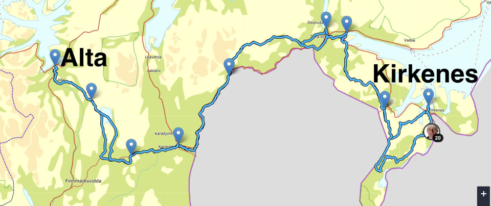 The route is 1,100 km