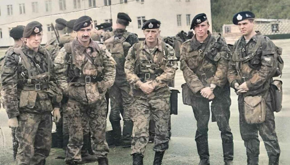 Magomedali Magomedzhanov (second from left) when serving in Sputnik, the base for the 61st Naval Infantry Brigade.