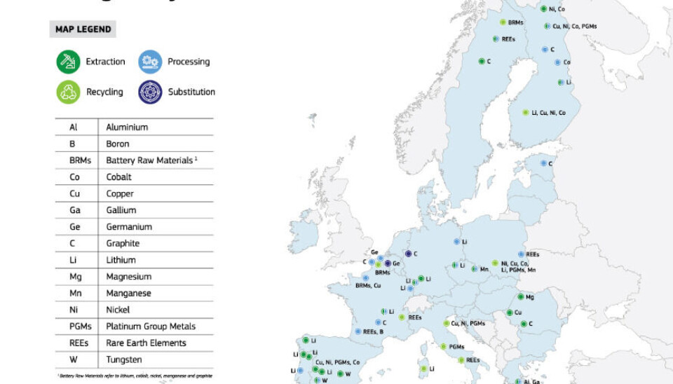 A map showing the EU’s strategic projects.