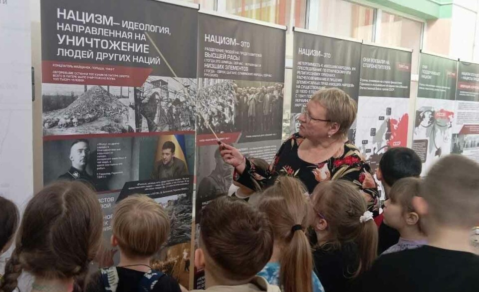 Blatant propaganda and history falsification for the school kids of Severomorsk.
