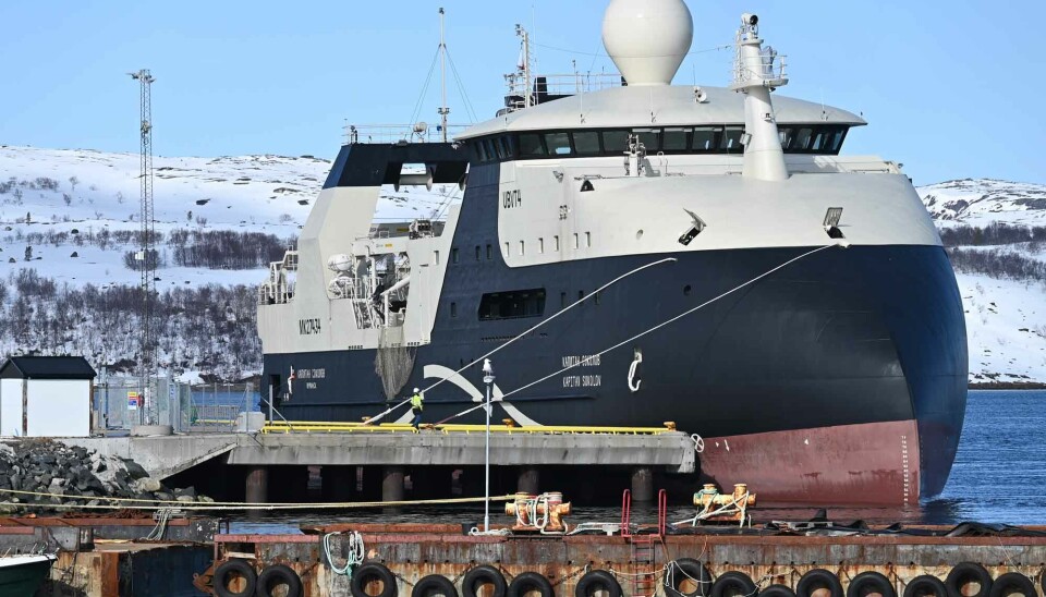 Brand new trawler Kapitan Sokolov in the Kirkenes Port.