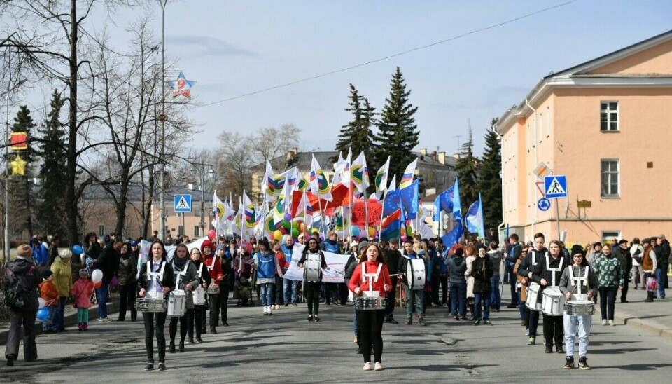 Первомайское шествие в Петрозаводске в 2019 году.
