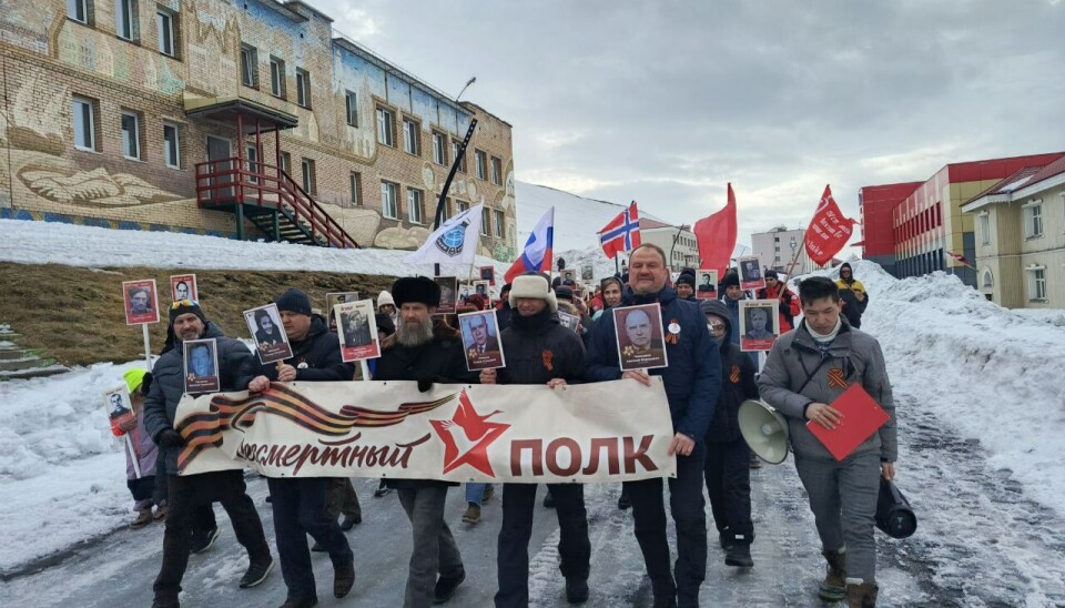 Letting the dead are march again: The procession, like here in Barentsburg on Norway's Svalbard archipelago, is today an attempt by the Russian government to promote its own domestic and foreign policies. Letting the dead are mach again: The procession, like here in Barentsburg on Norway's Svalbard archipelago, is today an attempt by the Russian government to promote its own domestic and foreign policies.