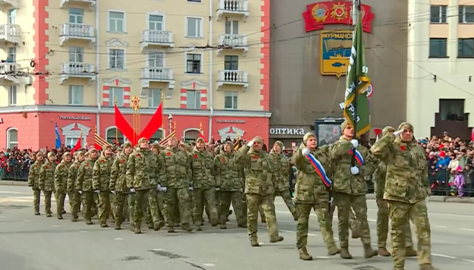 Military youth organisation VOIN was taking part in the parade in Murmansk for the first time.