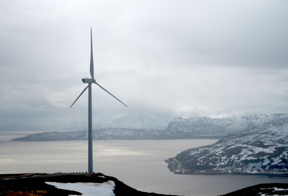 Fakken windpark on Vannøya island in the north of Norway