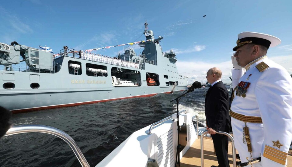 Путин на Дне ВМФ в Санкт-Петербурге в 2024 году.