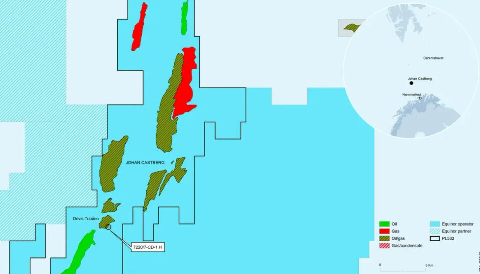 The Drivis Tubåen well is located 12 km from the Johan Castberg field.