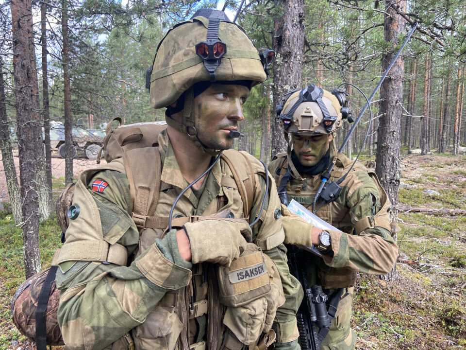 Norwegian soldiers from the FInnmark Land Defense on exercise in Finnish Lapland.