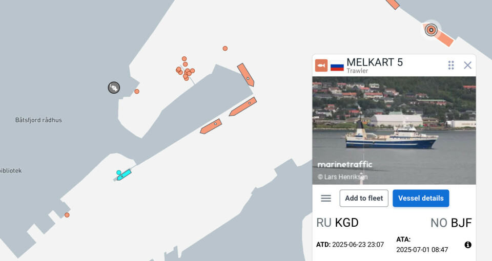 Мелкарт-5 пришвартовался в Ботсфьорде на прошлой неделе.