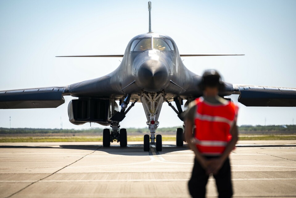 A U.S. Air Force B-1B Lancer prepares for takeoff in support of Bomber Task Force Europe at Dyess Air Force Base, Texas, Aug. 8, 2025. In support of the BTF-Europe 25-4B deployment, three active-duty and reserve B-1s were deployed from Team Dyess.