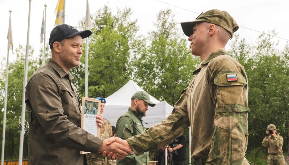 VOIN Director Dmitry Shevchenko (left) visits summer camp in Murmansk.