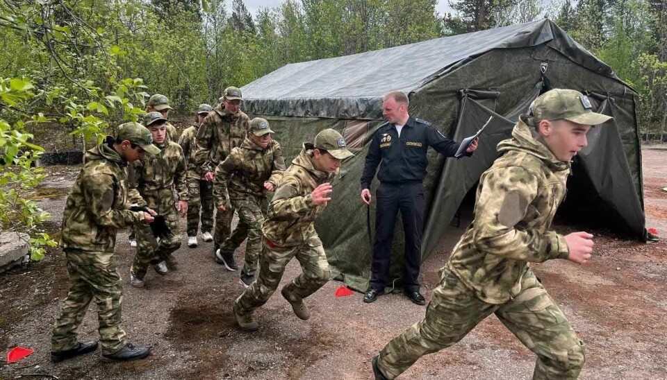 Military training camp for teenagers in Murmansk.