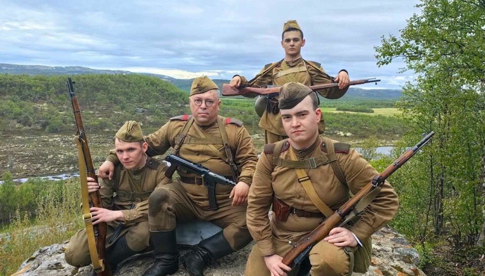 Aleksandr Chapenko (centre) is an ardent organiser of historical war reenactments.